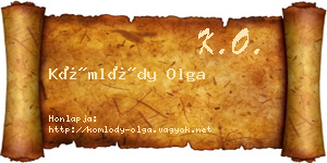 Kömlődy Olga névjegykártya